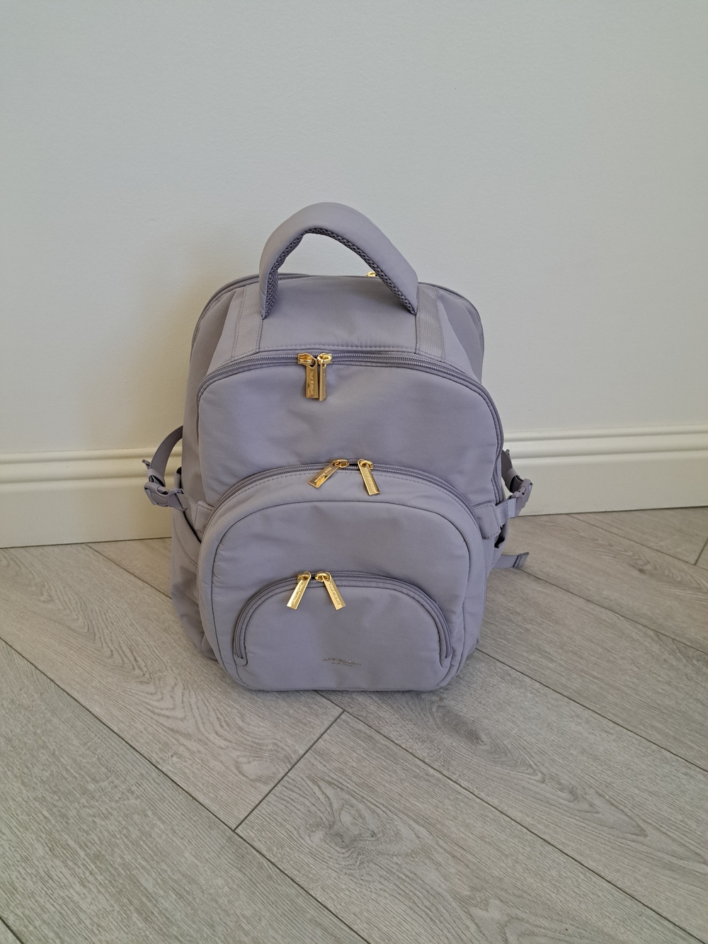 Isaac Mizrahi Light Lavender Backpack with Gold Hardware